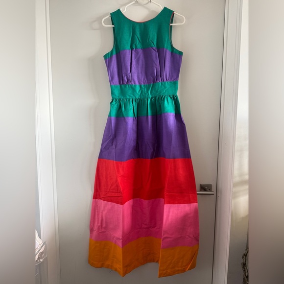 Vintage Raymodes of New York Tiered Maxi Multicolor colorblock dress size 12